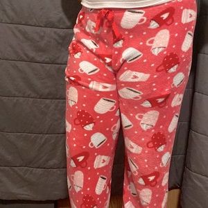 Pink coffee, pajama pants